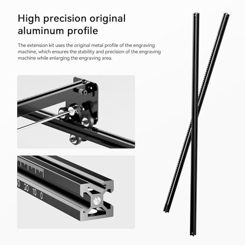 Longer RAY5 Laser Engraver, 5000mW Lazer Cutter with Y-Axis Extension Area - color: Deep Black
