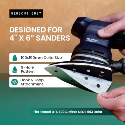 Serious Grit - 4" x 6" Delta P40 Grit Sanding Sheets - 25 Pack Box - size: 40 Grit