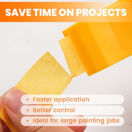 ADHES Washi Masking Tape with Dispenser, 0.94 Inch x 60 Yards - color: Orange
