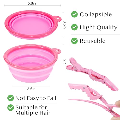 Asqraqo 11pcs Hair Coloring Kit - Professional Salon Tools for DIY Mixing, Includes Clips, Bowl, Dye Brush, Earmuffs - Perfect for Bleaching and Dye