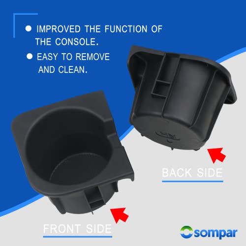 Osompar Cup Holder Insert (Pair) Compatible with 2005-2015 Toyota Tacoma Replaces 66991-04012 66992-04012