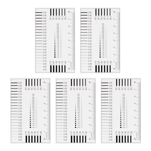 HARFINGTON 5pcs High Precision SEC Size Estimation Chart 8cm Transparency Flaw Detection Film Ruler for Diameter and Line Width Defects Measuring