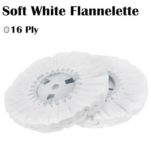 2 Pcs 8" White Flannelette Airway Buffing Wheel - style: 8'' Flannelette Airway Wheel