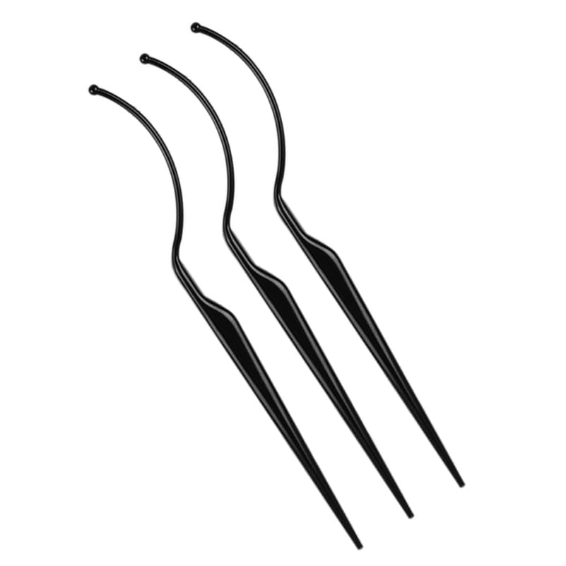 3Pcs False Eyelash Display Stick Lash Applicator Tool Holder for Salon and Home Use Plastic Black Eyelash Auxiliary Tool for Lash Trials