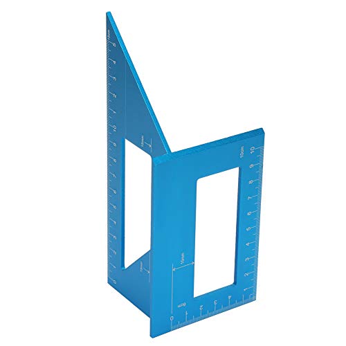45° and 90° Aluminum Alloy Angle Ruler for Woodworking Precision Marking Gauge Tool with Dual-Angle Measurement Durable Blue Anodized Finish