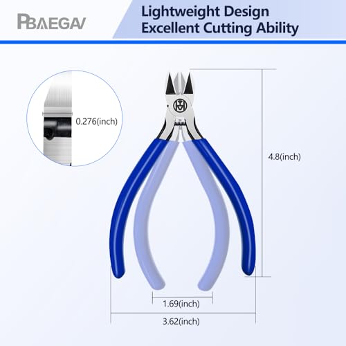 Wire Cutters Precision Flush Cutters Ultra Sharp Wire Cutters for Trimming Metal Wires Zip Ties, Cables, Circuit Boards, Crafting Jewelry Making
