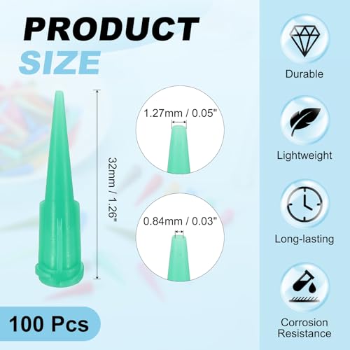 uxcell 100Pcs Plastic Tapered Pinhead, 18 Gauge 0.84mm Glue Blunt Tips