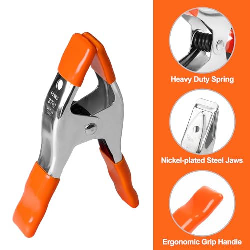 PONY 6" & 4" Heavy Duty Metal Spring Clamps with Protective Tips, 10-Piece - size: 6 Inch & 4 Inch 10-Piece
