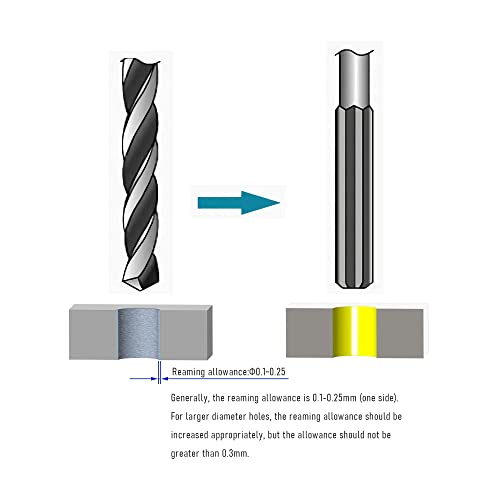 Chucking Reamer 10mm, H7 HSS Cobalt M35, Lathe Machine Reamer - size: 10mm