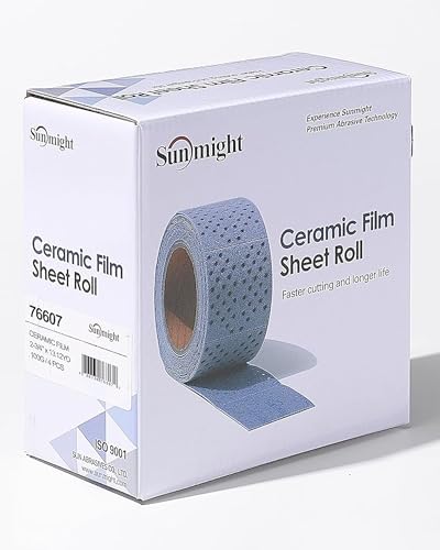 Sunmight Ceramic Film Sandpaper Roll 2.75" x 13.12yd 100G — Hook & Loop Sand Paper Sheets for Auto Body, Car Sanding, Wood, Metal, Longboard Block Tools | Wet Dry Automotive Shop Supplies, Wet Dry Use - size: 100G Grip