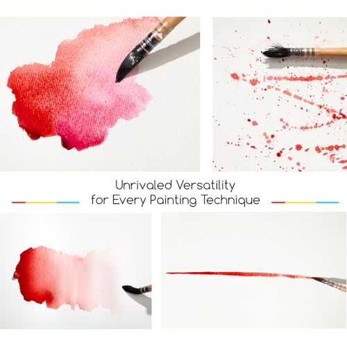 MEEDEN Watercolor Brushes Professional - Synthetic Squirrel Hair Artist Paint Brushes Set with Beech Wood Handle Great for Artists Hobbyists Size 1 - size: Size 1 - 1 Count