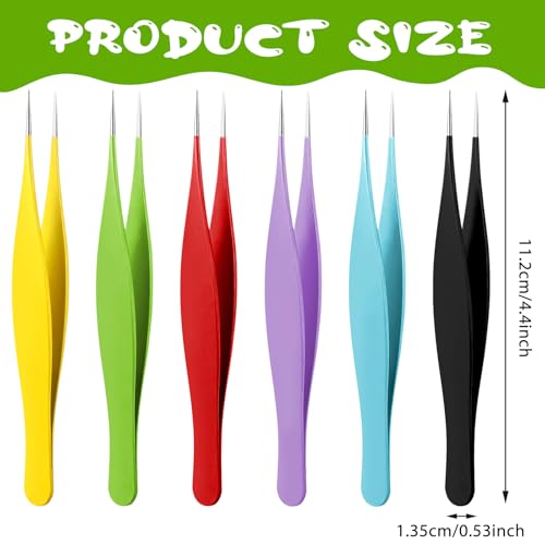 6 Pcs Needle Nose Tweezers Pointy Tweezers Pointed Tweezer Super Sharp Pointed Tweezer Precision Fine Point Tip Stainless Steel Ingrown Hair For Nose Face Hair Eyebrow Blackhead Remover Women
