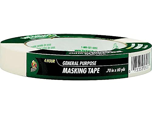 Duck Brand 394689 General Purpose Masking Tape, 0.7-Inch by 60-Yard, Single Roll, Beige - size: 1 Roll, 0.70" Width
