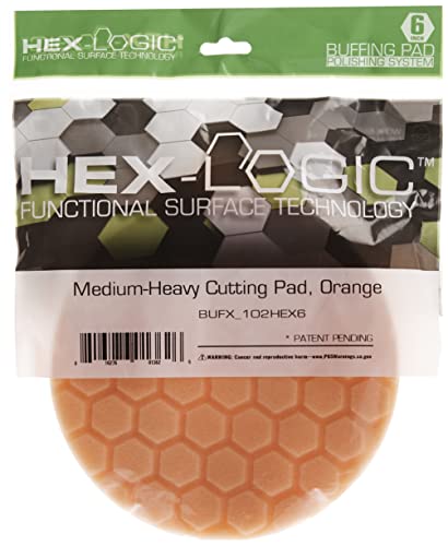 Chemical Guys, Hex-Logic Medium-Heavy Cutting Pad, Orange, 6.5 in for 6 in - size: 6.5 Inch Pad (1 Pack), style: Medium Cutting