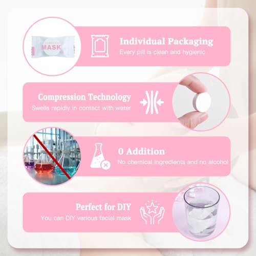 100PCS Compressed Cotton Facial Mask Sheets for Women