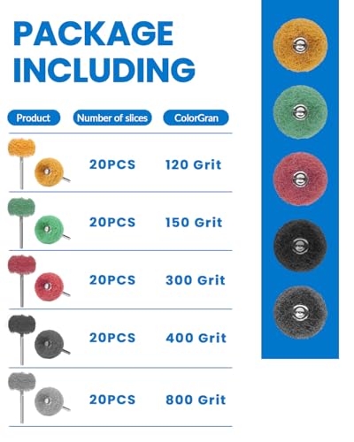100Pcs Abrasive Buffing Wheels 1 Inch Alumina Polishing Wheel - style: 100PCS-Buffing Wheels