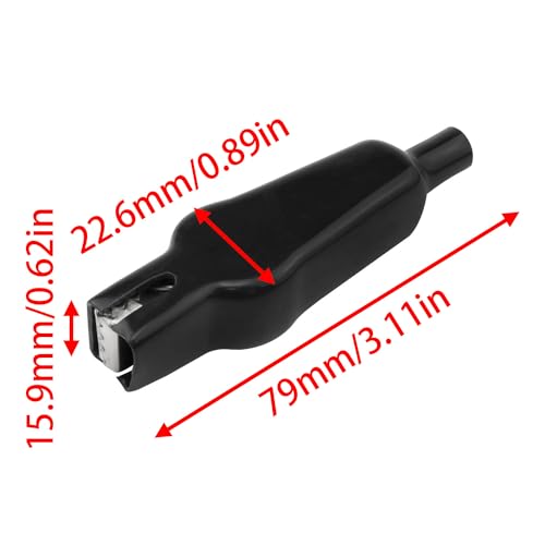 4 Pcs 20A Insulated Alligator Clips, Black and Red