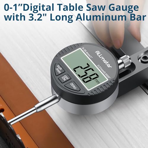 Table Saw Alignment Tool Digital Dial Indicator,0.0005"Precision - color: Black, size: 0-1 Inch