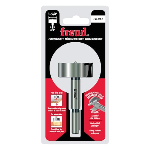 Freud PB-012: Precision Shear™ Serrated Edge Forstner Drill Bit - style: Precision Shear 1-5/8-Inch by 3/8-Inch Shank Serrated Edge Forstner Drill Bit