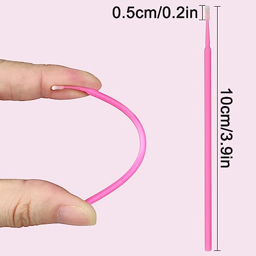 Eyxformula Microswabs for Eyelash Extensions, 500 PCS, Pink, 2.0mm Head - color: Pink - Normal Brush - 500 pcs
