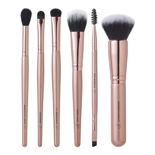 e.l.f. Flawless Face Kit, 6-Piece Brush Collection, Brushes For Face, Eyes & Brows, Vegan & Cruelty-Free