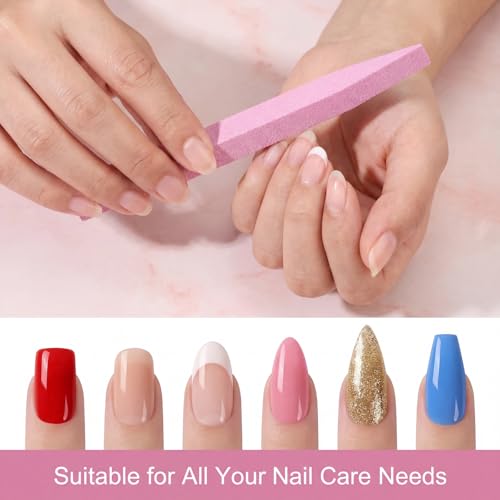 Mudder 20 Pcs Stone Nail File Pumice Stick for Nail Buffing Tool,Pink - color: Pink