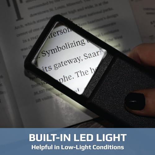 Carson MiniBrite 3x Power LED Lighted Slide Out Magnifier with Protective Sleeve (PO-25), gray - size: Single Pack