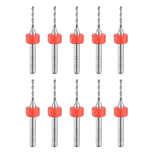 uxcell PCB Drill Bits 1.25mm Tungsten Carbide Rotary Tool Jewelry CNC Engraving Print Circuit Board Micro Drill Bits 1/8 Inch Shank 10 Pcs - color: Orange, size: 1.25mm