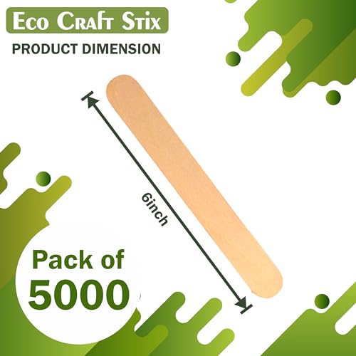 Eco Craft Stix Jumbo Craft Sticks. Case of 5000 ct - size: 5000 Count