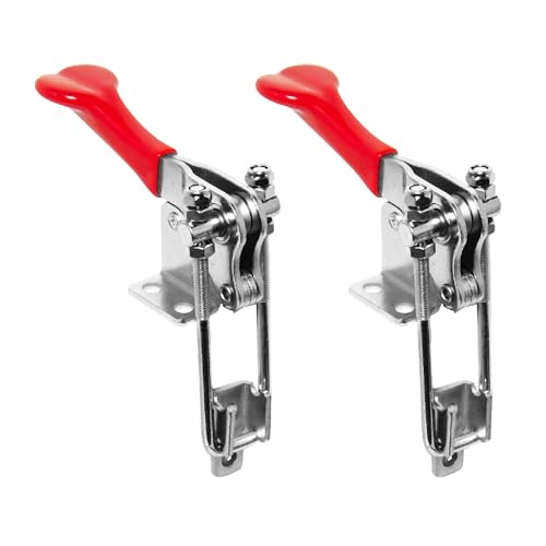 POWERTEC 2PK Toggle Clamp, 1000 lbs Holding Capacity, 334 Adjustable 90 Degree Vertical U Bolt Latch w/Antislip Hand Grip for Woodworking Jigs & Fixtures, Smoker, Tire Carrier, Cabinet (20309-P2) - size: 334, 2PK