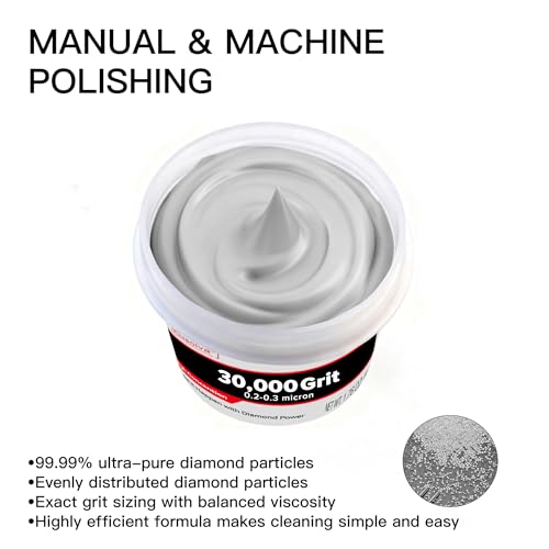 Diamond Paste Polishing Compound, 30,000 Grit, 50 G/1.76 Oz, Mirror Finish - size: 30,000Grit, style: 1.78 oz (50g)