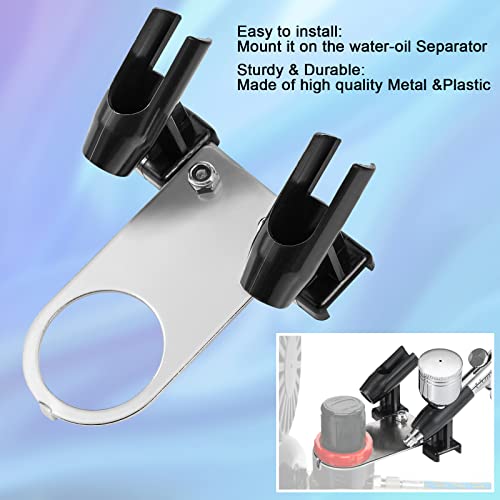 Uouteo Mini Airbrush Holder Stand Holds up to 2 Airbrush Guns - color: Silver