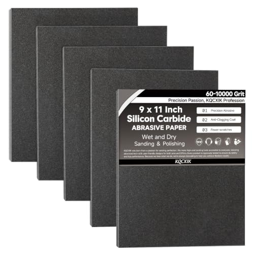 12-Sheet Premium 120 Grit Wet Dry Sandpaper, 9 x 11 Inch - style: 120Grit