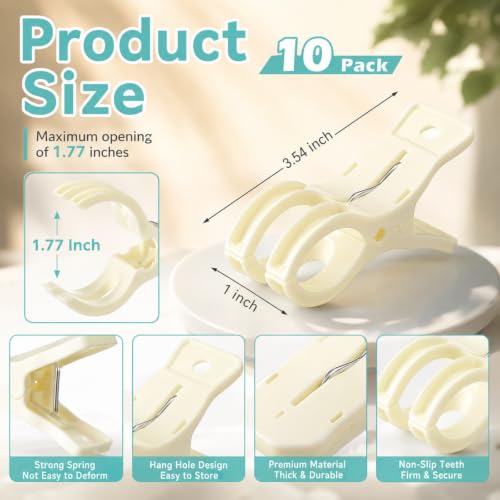 LemonRoad 10 Pack Large Balloon Arch Clips Spring Clamp for Backdrop, Beige - color: Beige