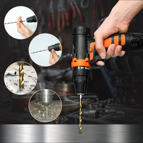 19Pcs(1/16" - 1/4") Hex Shank Titanium Twist Drill Bit Set - size: 1/16" - 1/4" - 19pcs HSS