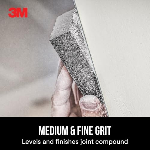 3M Drywall Sanding Sponge, Fine/Medium Grits, 2.63 x 3.75 in - size: 4-7/8 in x 2-7/8 in, style: Fine/Medium