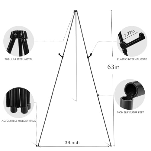 RRFTOK 63 Inch Easel Stand for Sign, Poster Stand and Wedding Sign - style: 63B