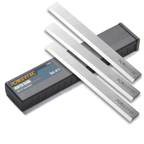 POWERTEC 6-1/8 Inch Jointer Blades for Ridgid JP06000, JP06101, JP0610 Jointer, Replacement for AC8600, JE08008 Jointer Knives, Set of 3 (148020) - size: 6-1/8"