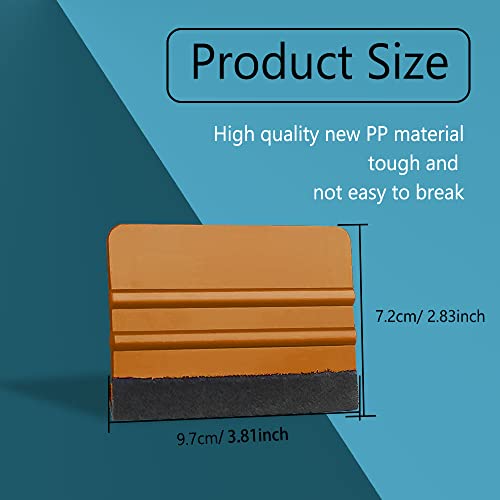 Vinyl Squeegee with Felt Edge, Gold, 10Pcs - color: Gold