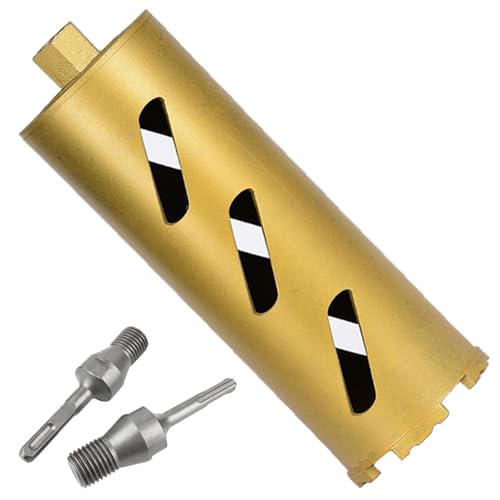5.5" Dry Core Drill Bits for Cured Concrete with Rebar Brick Block Masonry etc 12.2in/310mm Drilling Depth，10mm Diamond Segment Height，2 Adapters - size: 5.5 inches