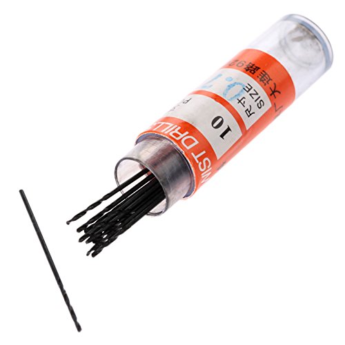 10Pcs 0.7mm Twist Drill Bit Set,Micro HSS Straight Shank Bits - size: 0.7mm