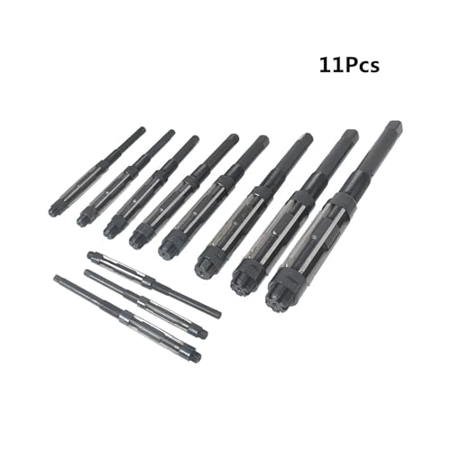 WFLNHB 11 Set High Speed Steel Adjustable Hand Reamers, H4-H14, 11.75mm-38mm, All 6 Blades Replacement for Drilling Machine and Other Machine, Metric