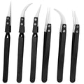 Bonsicoky 6-Piece Precision Reverse Ceramic Tweezers Set, Black