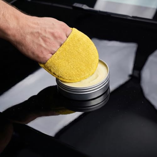 12Pcs 5-Inch Microfiber Foam Wax Applicator Pads with Finger Pocket - color: Yellow, size: 12pcs