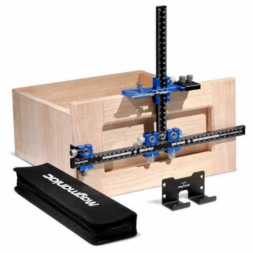 Cabinet Hardware Jig, Cabinet Drawer Pull Jig, Cabinet Pull Template Tool - color: Blue-black