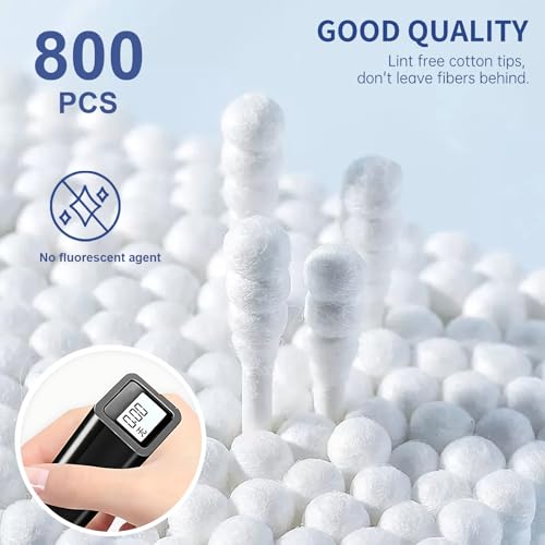 Pointed Tip Cotton Swabs, 800 Count Double Tipped Precision Tips Cotton Buds Spiral Head with Paper Stick, Cotton Buds for Makeup, Personal Care, Crafts(Pointed+Spiral Head) - size: Pointed+Spiral Head
