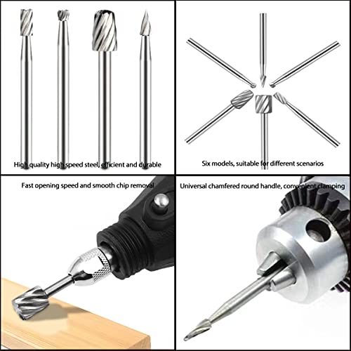 30pcs Rotary Bits Burr Set Tungsten Steel Carving Burr Bits with 1/8 inch Shank for DIY Woodworking, Carving, Engraving, Drilling. (30pcs)