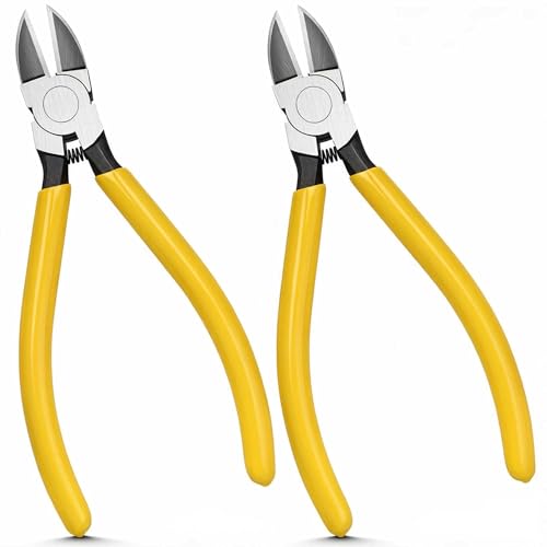 Hanpex 6in. Wire Cutters Set, Ultra Sharp Small Side Cutter Clippers with Spring Loaded, Flush Cutting Pliers, Diagonal Cutting Plier for Jewelry Making, Crafting, Electrical, 2 Pack - style: 6inch 2Pcs Pliers