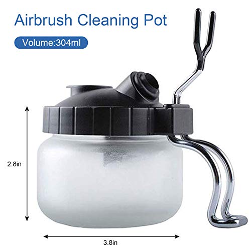4 Set Airbrush Cleaning Pot Kit with 5 Nozzle Cleaning Needle
