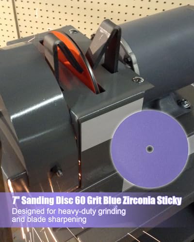 7 Inch 60 Grit Blue Zirconia Sanding Discs for 10-8 Blade Sharpener, 25 Pcs - style: 25 Pack 7" Sanding Disc